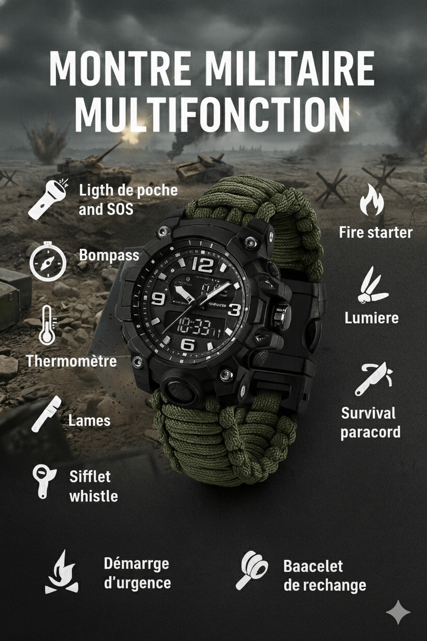 Africa online store 💥Montre militaire multifonction 👨‍✈️—Respect et Elegance !💪 💥Montre militaire multifonction 👨‍✈️—Respect et Elegance !💪