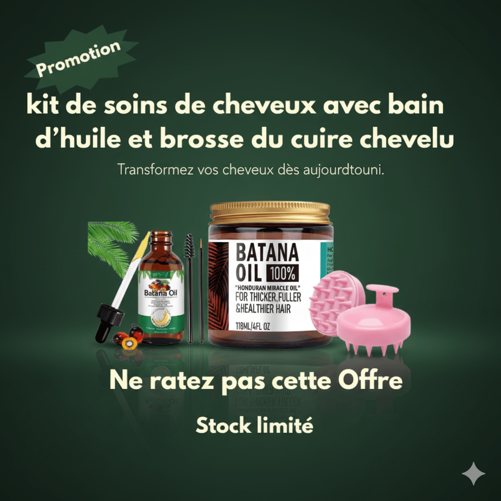 Africa online store 🌿Kit de soins de cheveux avec bain d'huile et brosse de massage du cuir chevelu. 🌿Kit de soins de cheveux avec bain d'huile et brosse de massage du cuir chevelu.