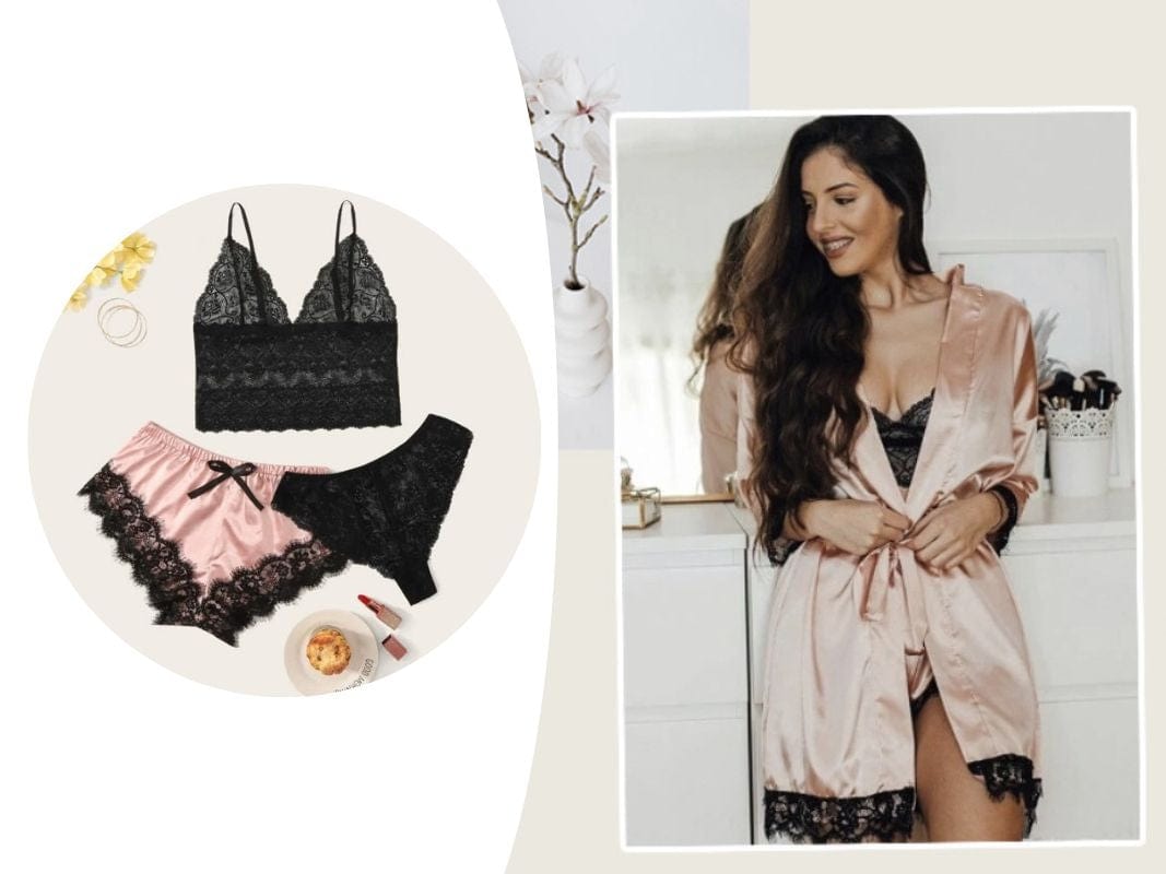 Africa online store Tenue de nuit 4 pièces👙 🌷Séduction, douceur et confort garantis Tenue de nuit 4 pièces👙 🌷Séduction, douceur et confort garantis