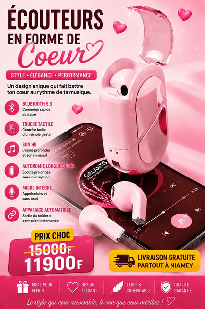 Africa Online Store Nouveau écouteur 2026 en forme de coeur ❤️ Nouveau écouteur 2026 en forme de coeur ❤️